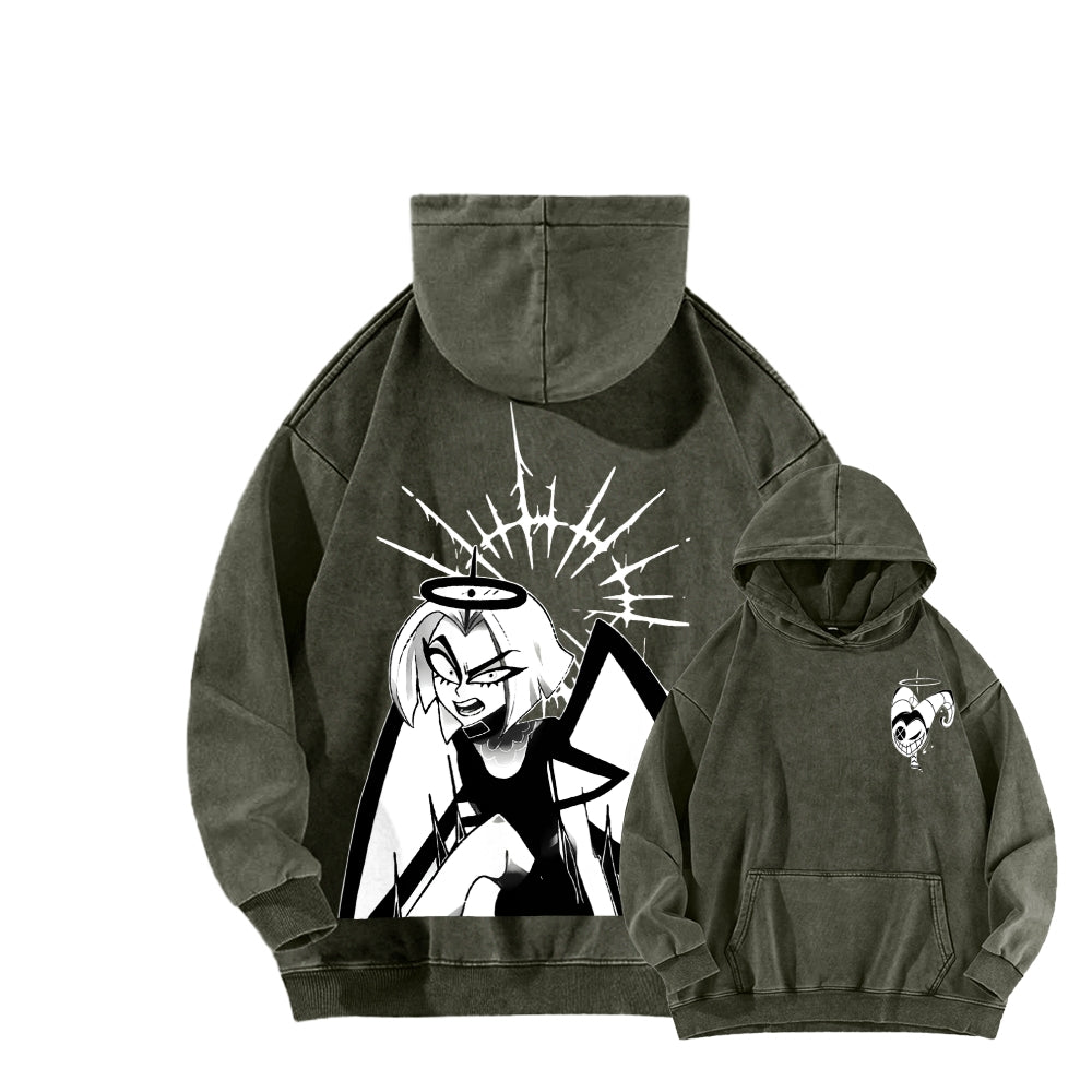 Hazbin Hotel Unisex Washed Hoodie 2512008819
