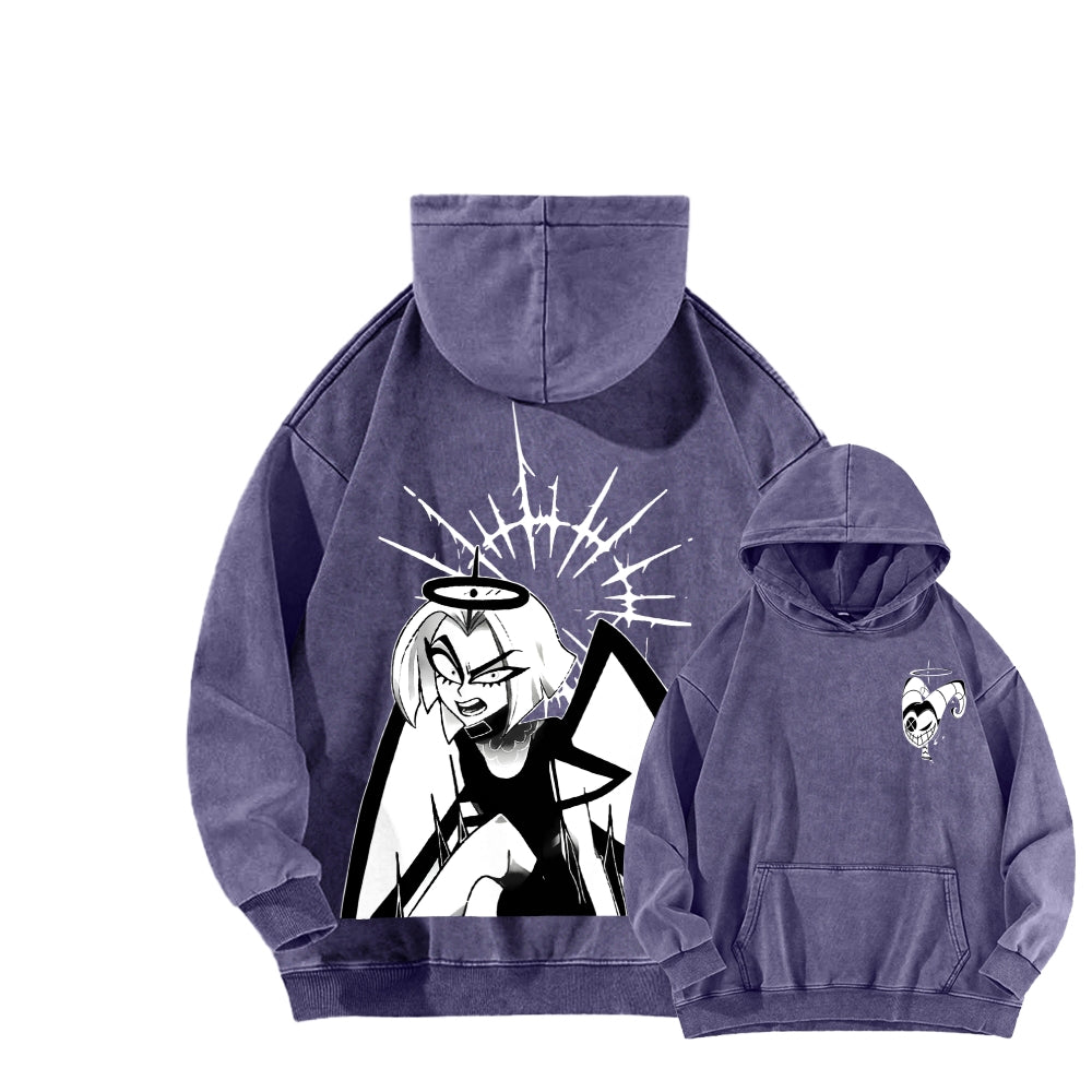 Hazbin Hotel Unisex Washed Hoodie 2512008819
