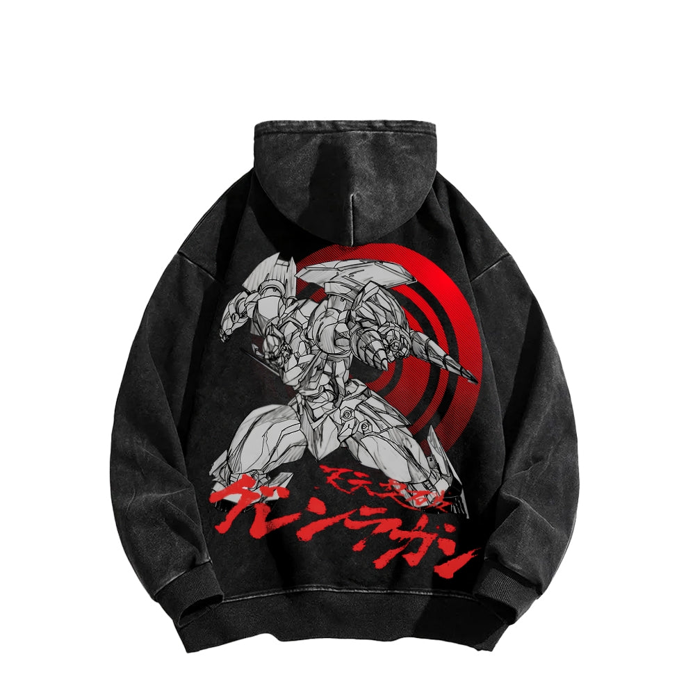 Gurren lagann Tengen Toppa Unisex Washed Hoodie 2512011748