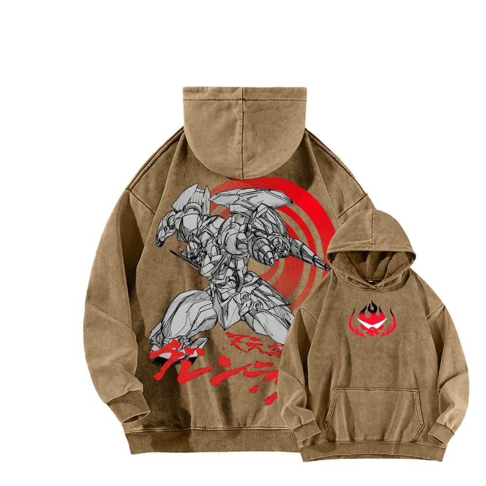 Gurren lagann Tengen Toppa Unisex Washed Hoodie 2512011748
