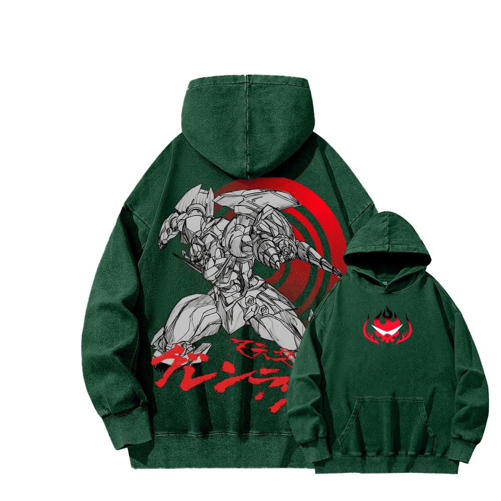 Gurren lagann Tengen Toppa Unisex Washed Hoodie 2512011748