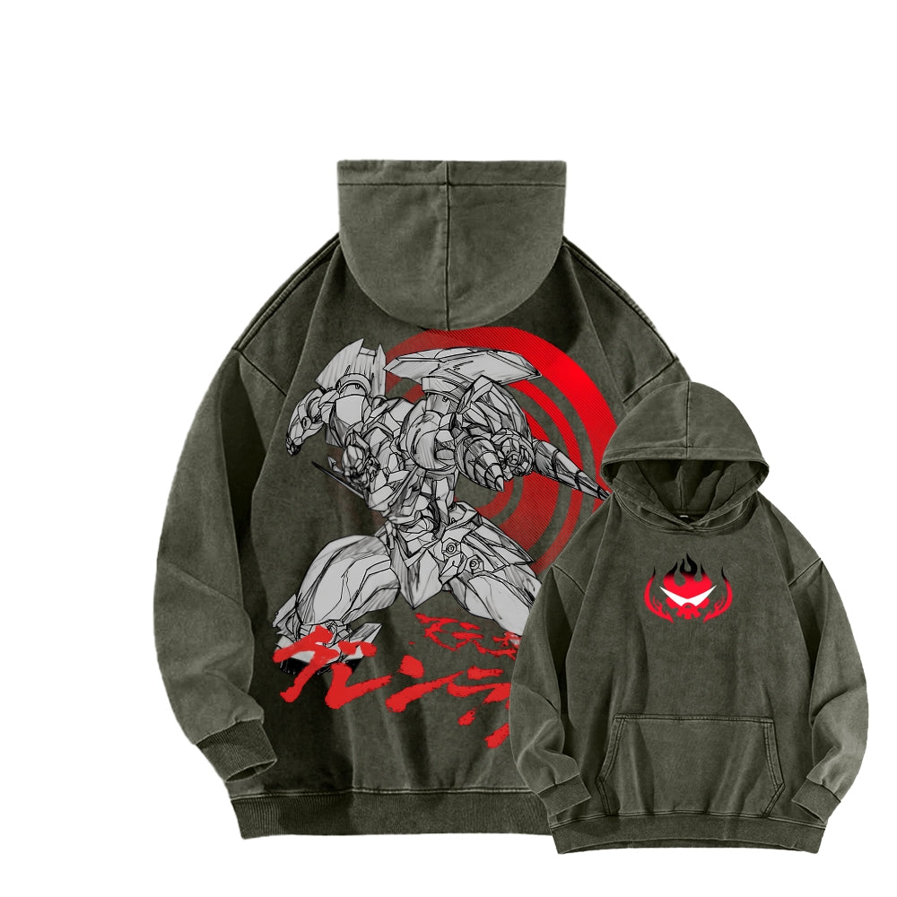 Gurren lagann Tengen Toppa Unisex Washed Hoodie 2512011748