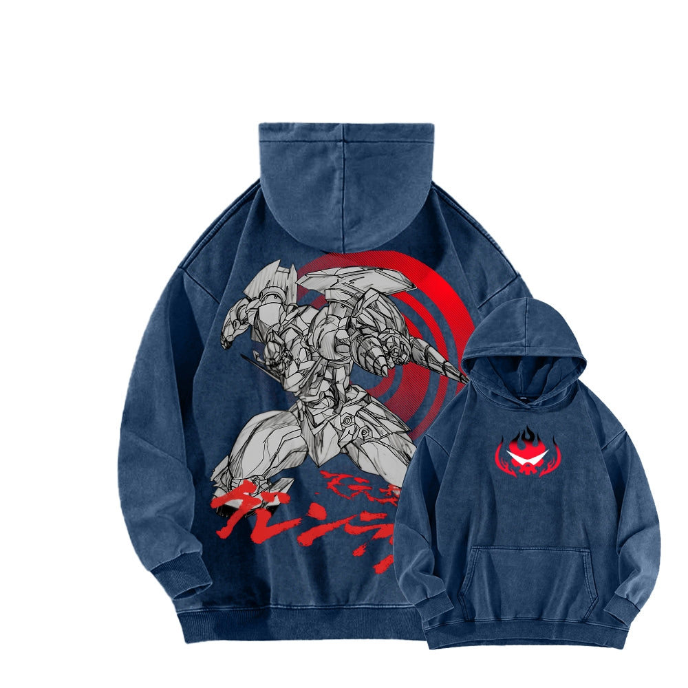 Gurren lagann Tengen Toppa Unisex Washed Hoodie 2512011748