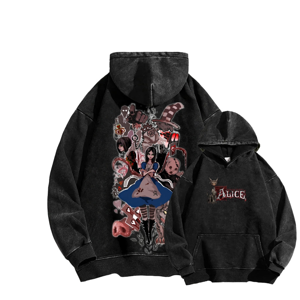 Alice Unisex Washed Hoodie 2512011753