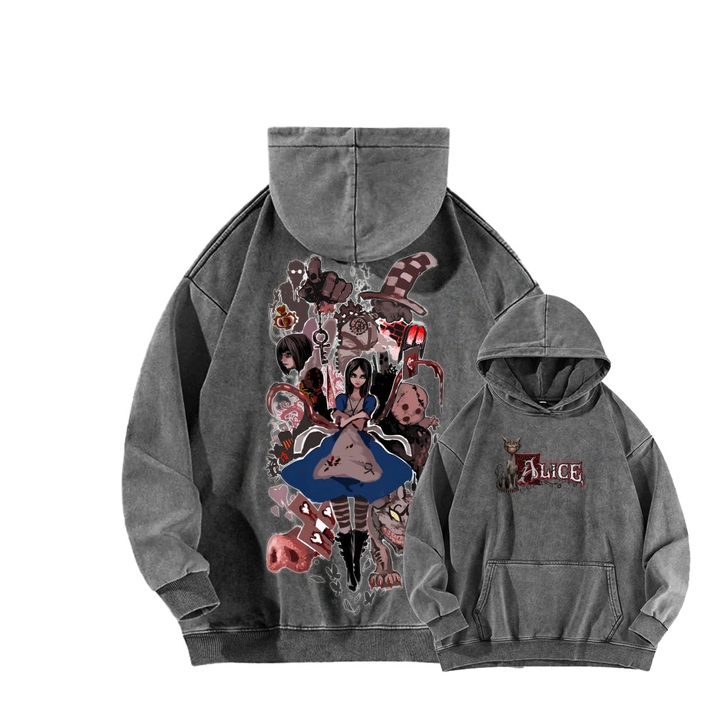 Alice Unisex Washed Hoodie 2512011753