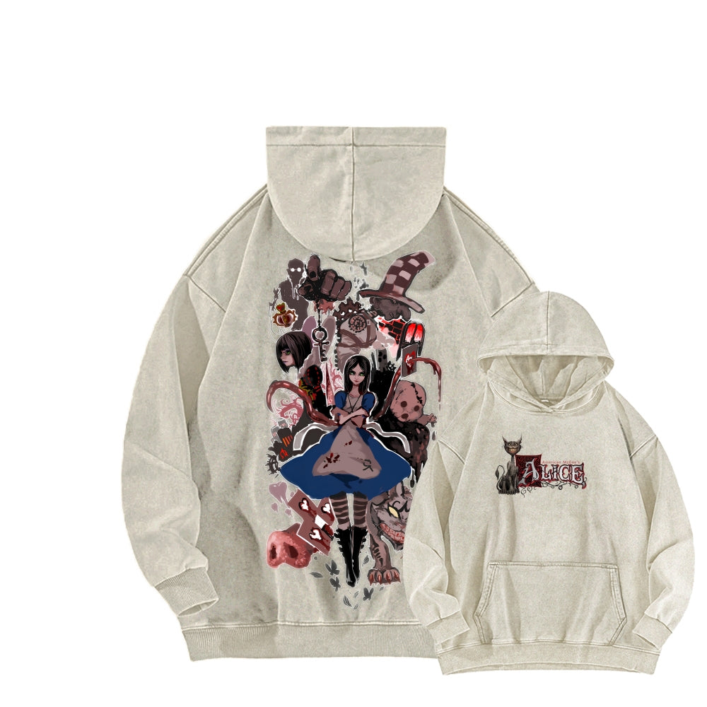 Alice Unisex Washed Hoodie 2512011753