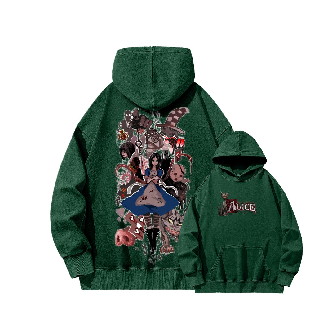 Alice Unisex Washed Hoodie 2512011753