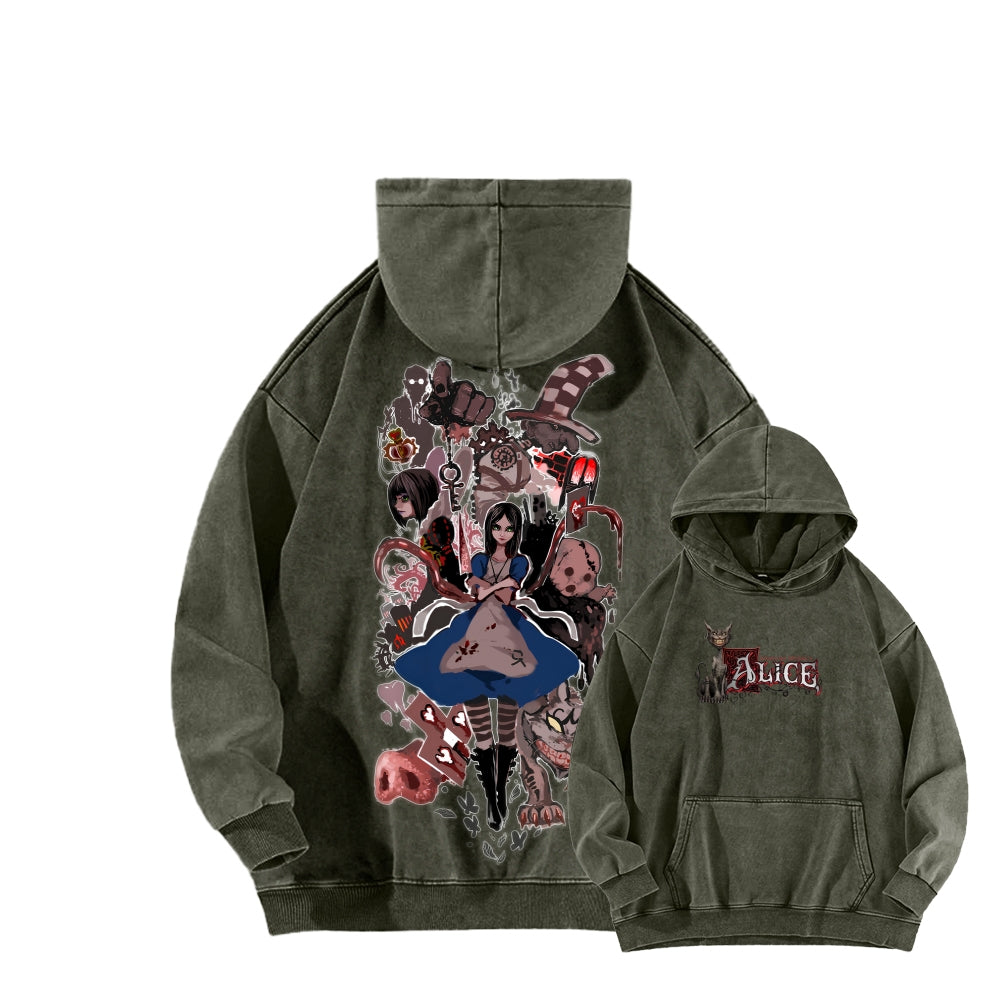 Alice Unisex Washed Hoodie 2512011753
