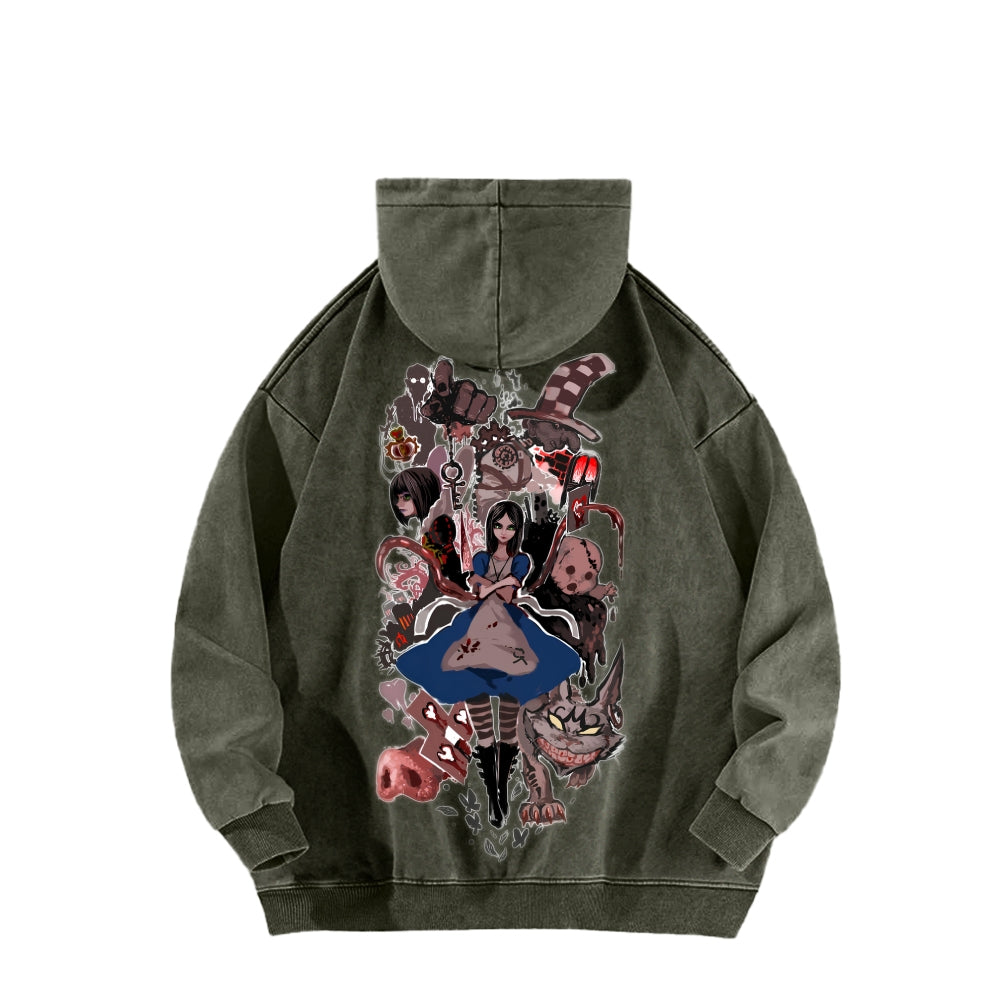 Alice Unisex Washed Hoodie 2512011753