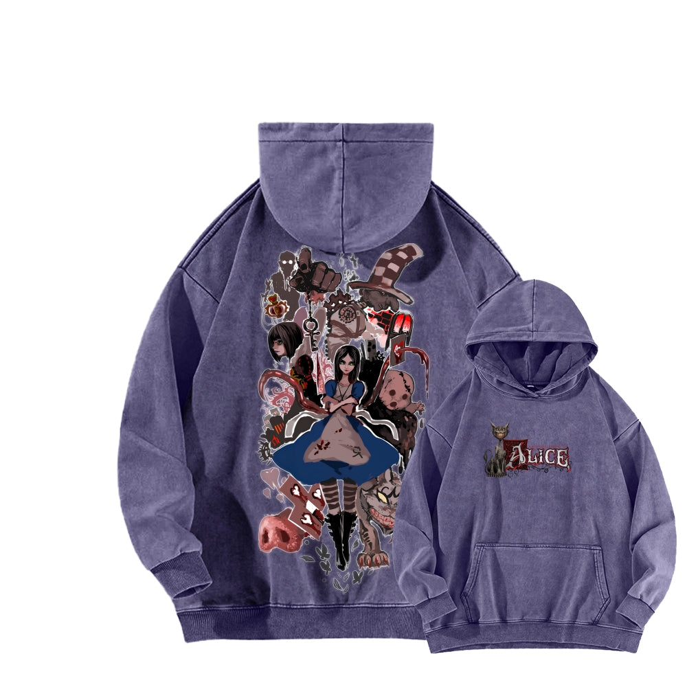 Alice Unisex Washed Hoodie 2512011753