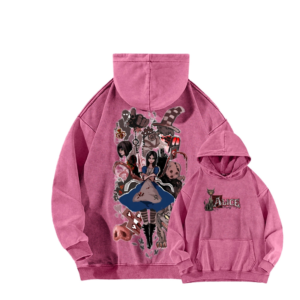 Alice Unisex Washed Hoodie 2512011753