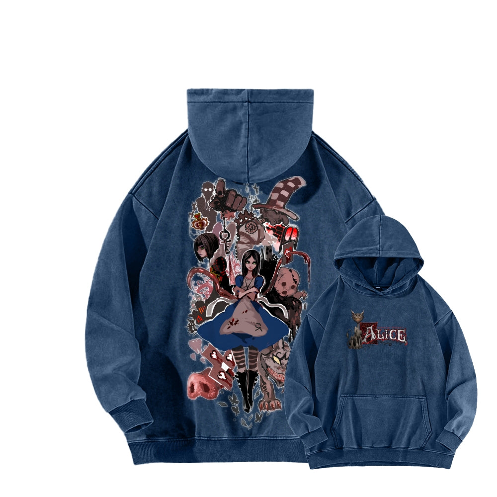 Alice Unisex Washed Hoodie 2512011753