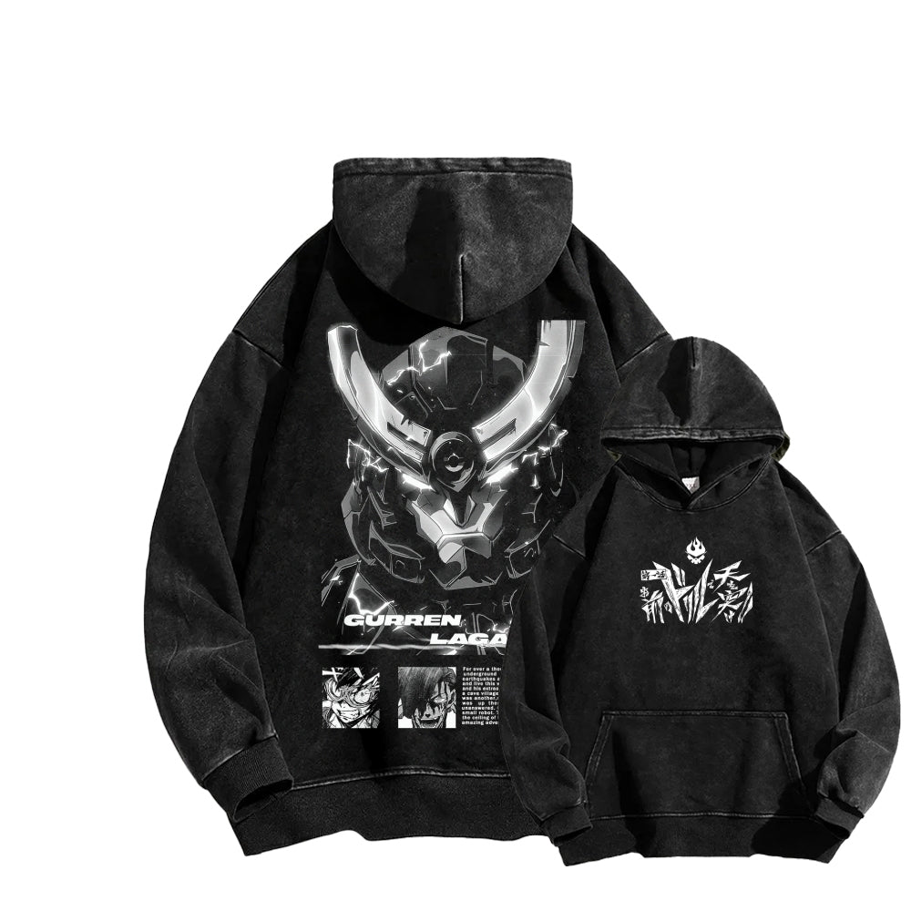 Gurren lagann Tengen Toppa Unisex Washed Hoodie 2512011764