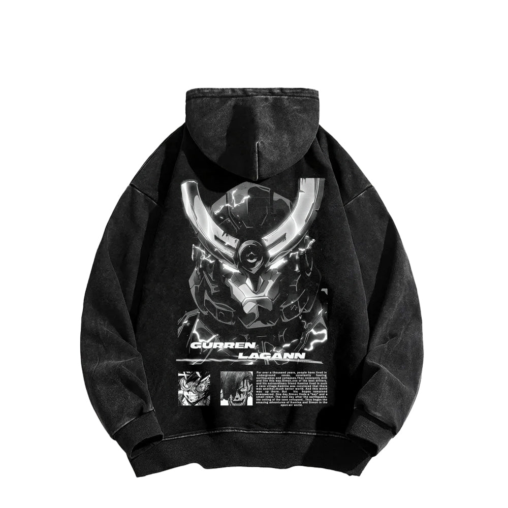 Gurren lagann Tengen Toppa Unisex Washed Hoodie 2512011764