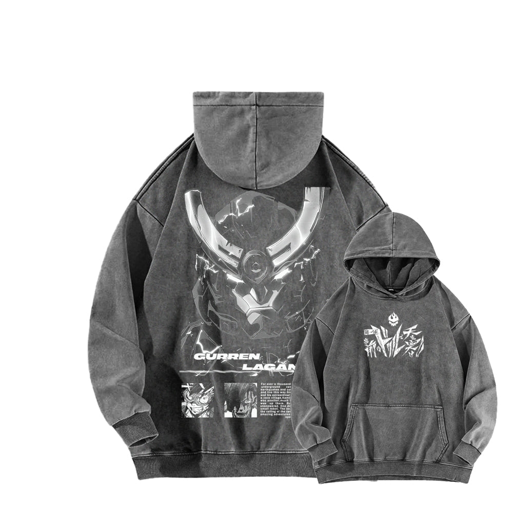 Gurren lagann Tengen Toppa Unisex Washed Hoodie 2512011764