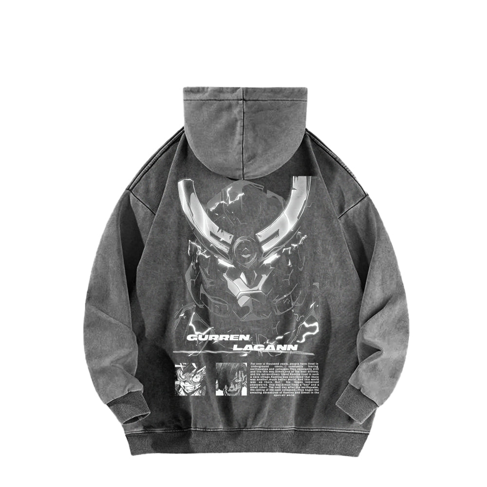 Gurren lagann Tengen Toppa Unisex Washed Hoodie 2512011764
