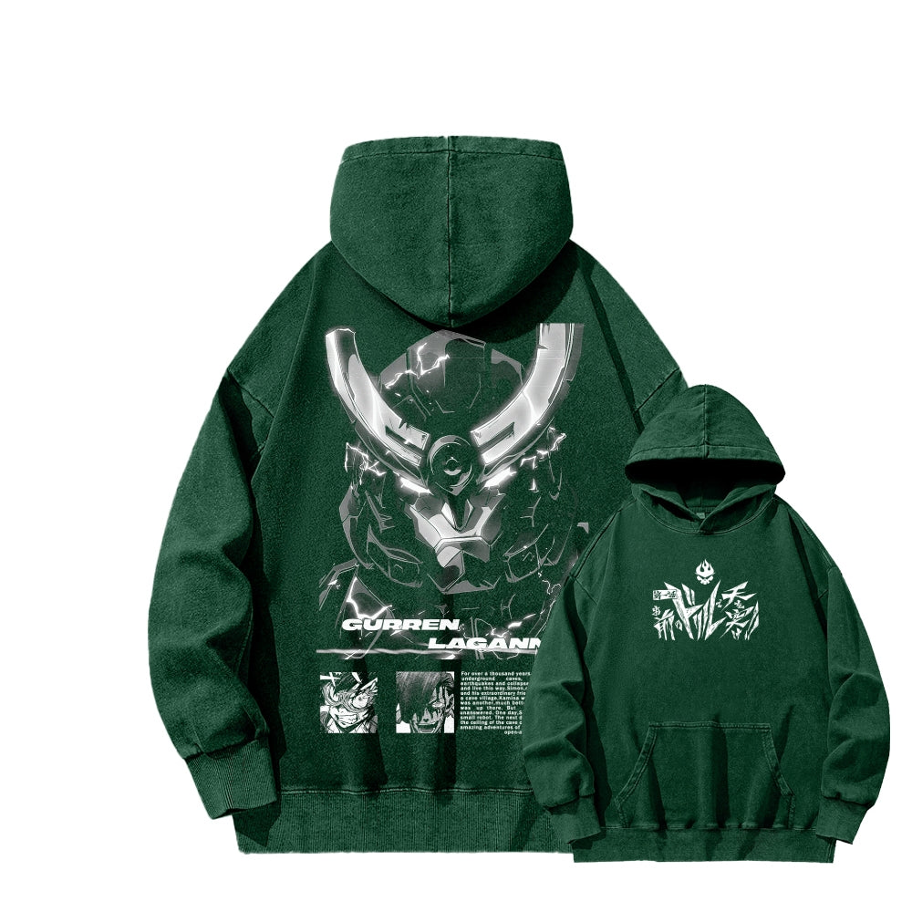 Gurren lagann Tengen Toppa Unisex Washed Hoodie 2512011764