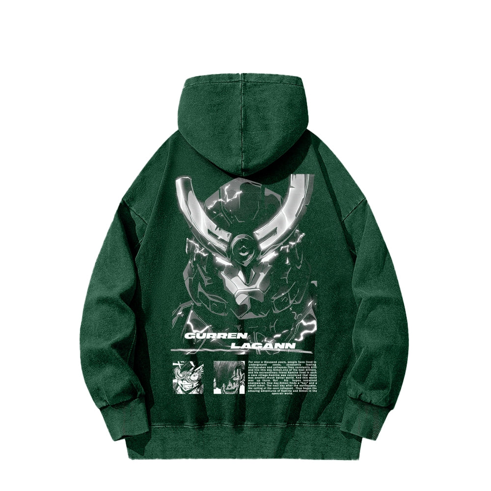 Gurren lagann Tengen Toppa Unisex Washed Hoodie 2512011764