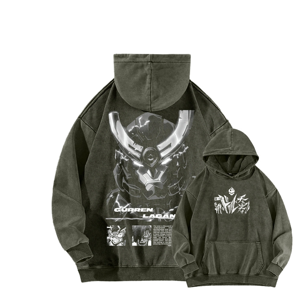 Gurren lagann Tengen Toppa Unisex Washed Hoodie 2512011764