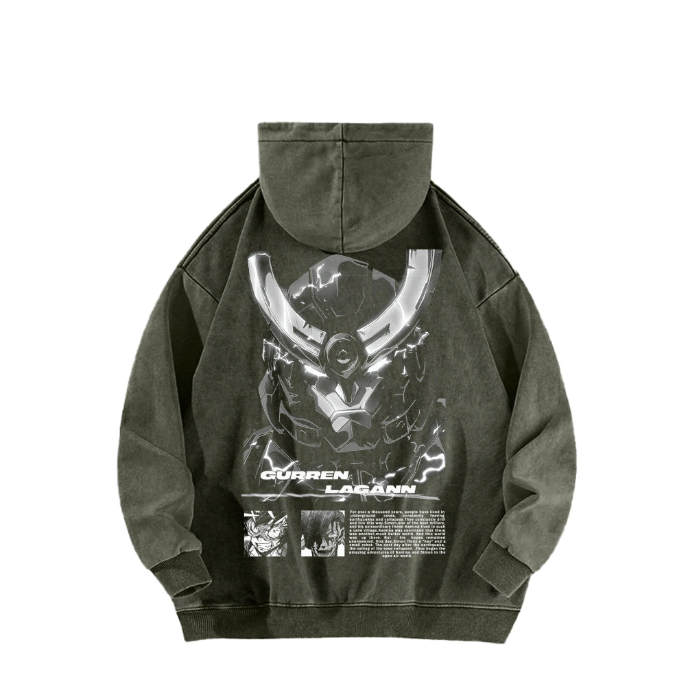 Gurren lagann Tengen Toppa Unisex Washed Hoodie 2512011764