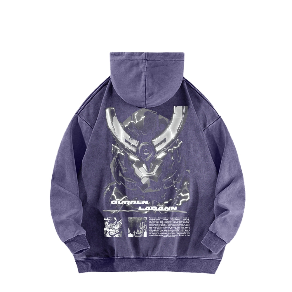 Gurren lagann Tengen Toppa Unisex Washed Hoodie 2512011764
