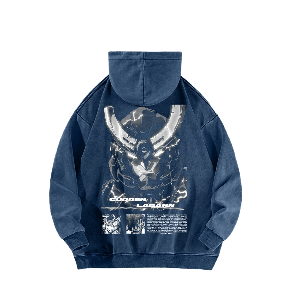 Gurren lagann Tengen Toppa Unisex Washed Hoodie 2512011764