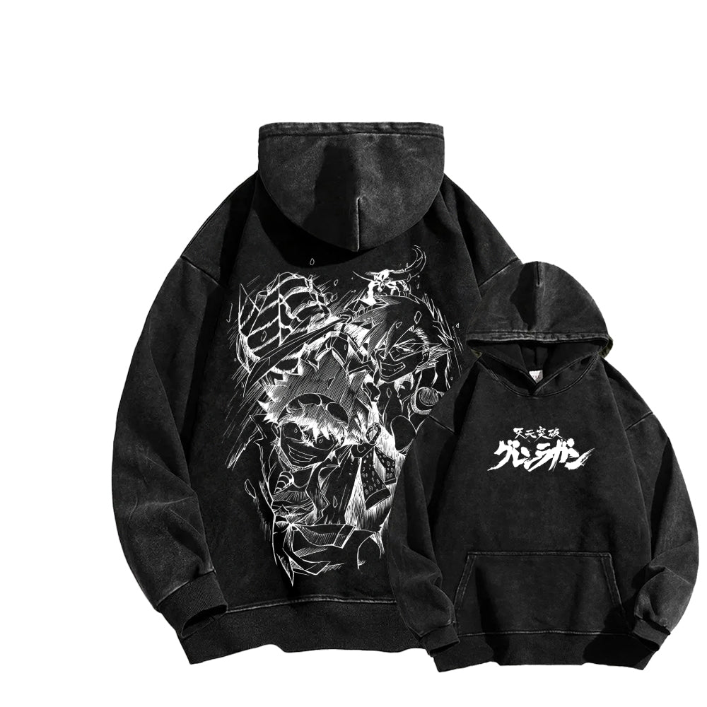 Gurren lagann Tengen Toppa Unisex Washed Hoodie 2512011772