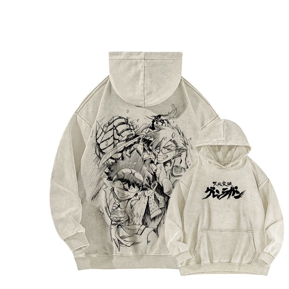 Gurren lagann Tengen Toppa Unisex Washed Hoodie 2512011772