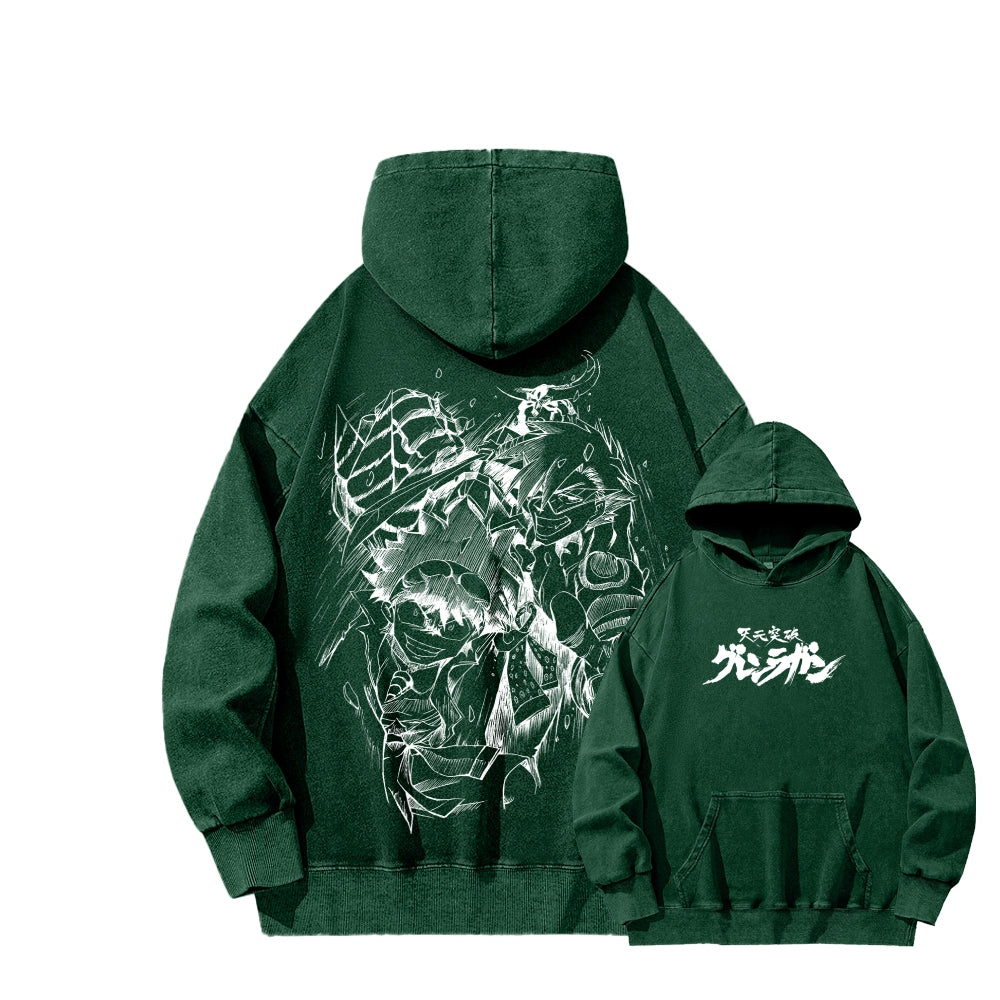 Gurren lagann Tengen Toppa Unisex Washed Hoodie 2512011772