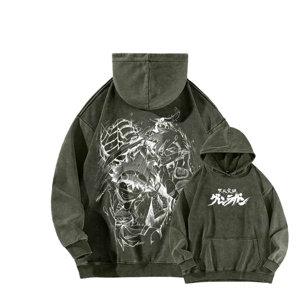 Gurren lagann Tengen Toppa Unisex Washed Hoodie 2512011772