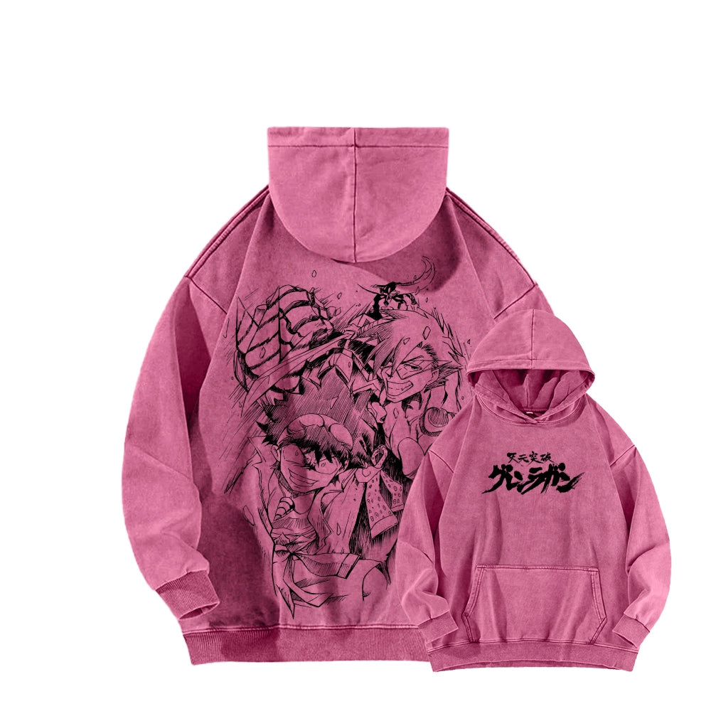 Gurren lagann Tengen Toppa Unisex Washed Hoodie 2512011772