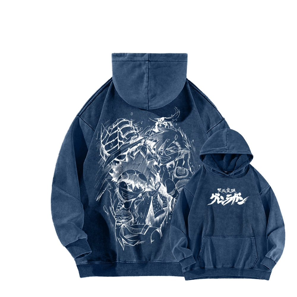 Gurren lagann Tengen Toppa Unisex Washed Hoodie 2512011772