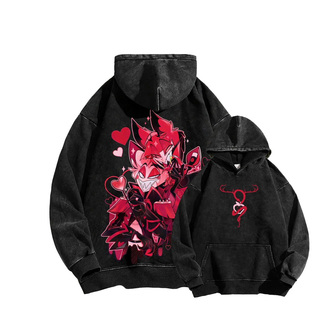 Hazbin Hotel Unisex Washed Hoodie 2512013584