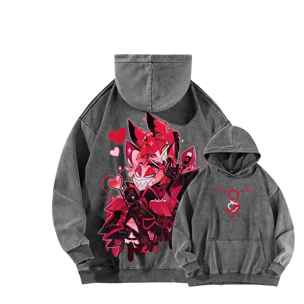 Hazbin Hotel Unisex Washed Hoodie 2512013584