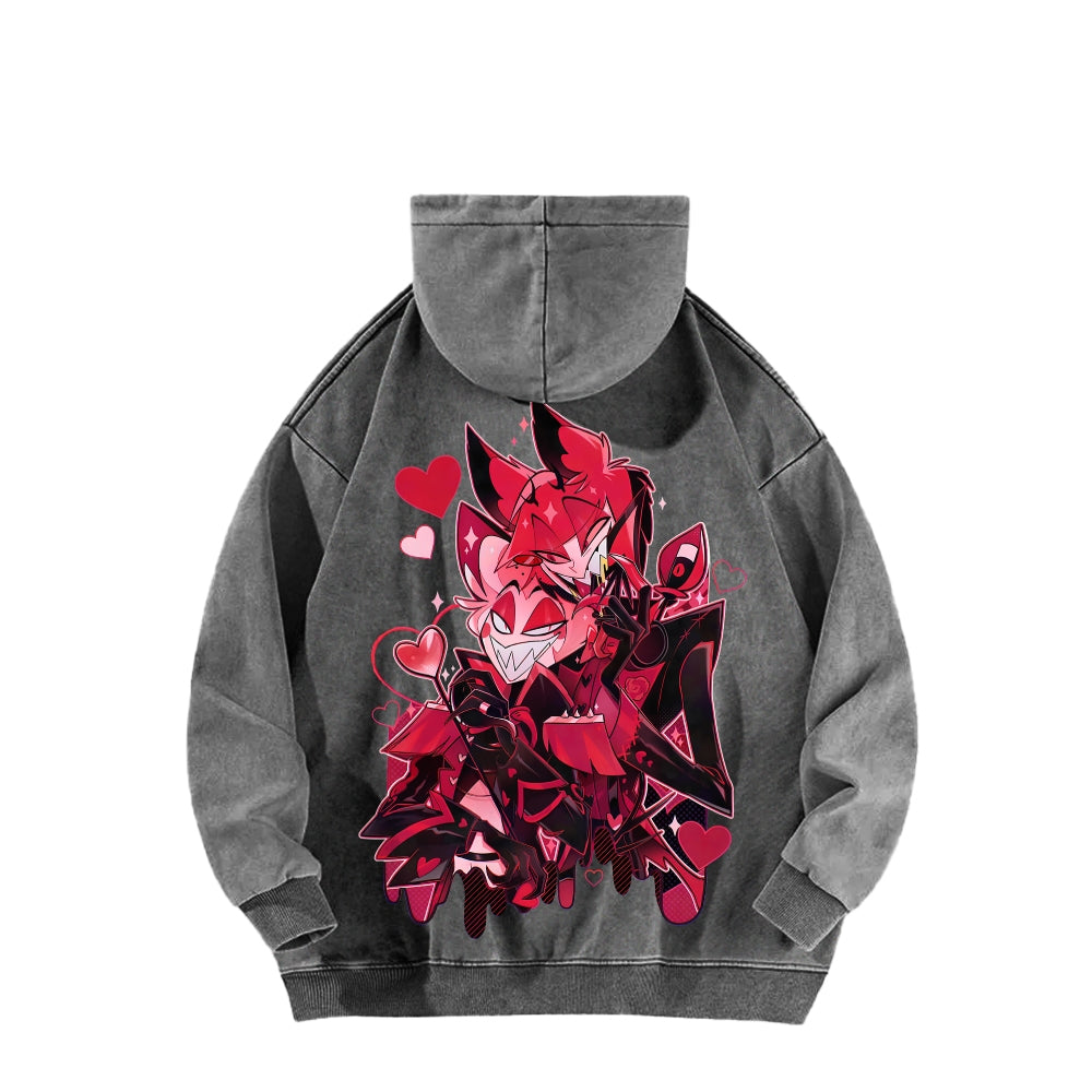 Hazbin Hotel Unisex Washed Hoodie 2512013584