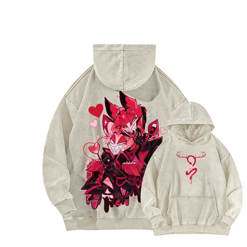 Hazbin Hotel Unisex Washed Hoodie 2512013584