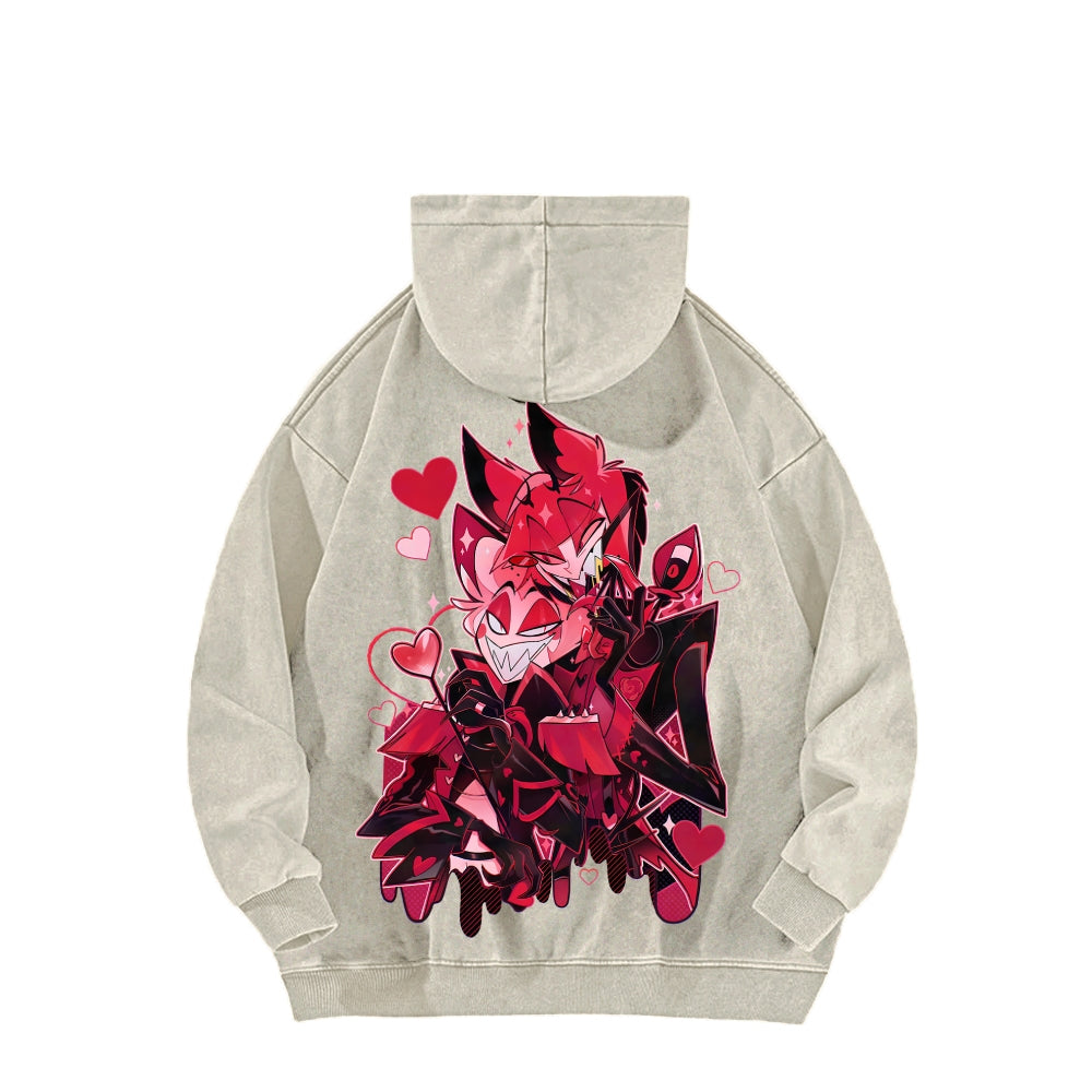 Hazbin Hotel Unisex Washed Hoodie 2512013584