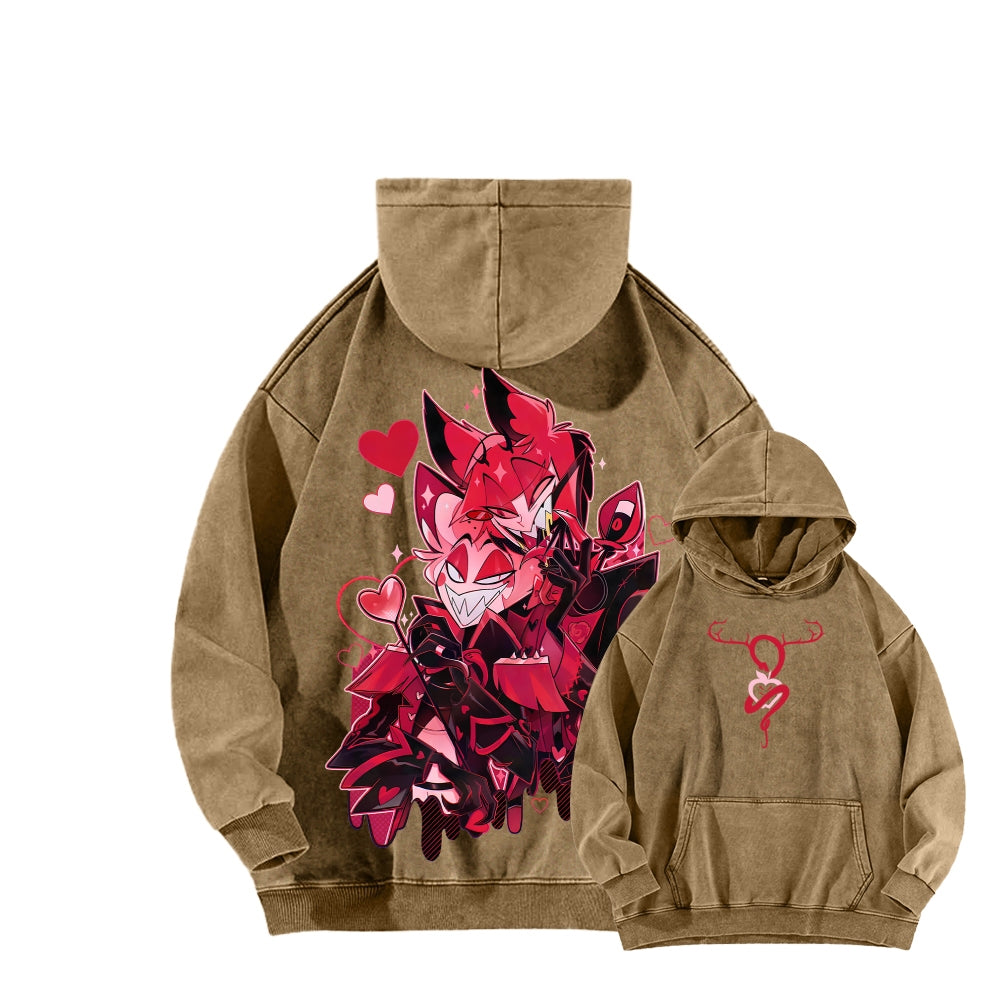 Hazbin Hotel Unisex Washed Hoodie 2512013584