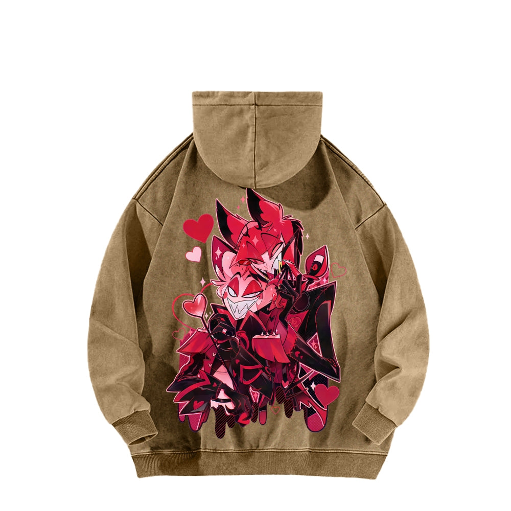 Hazbin Hotel Unisex Washed Hoodie 2512013584