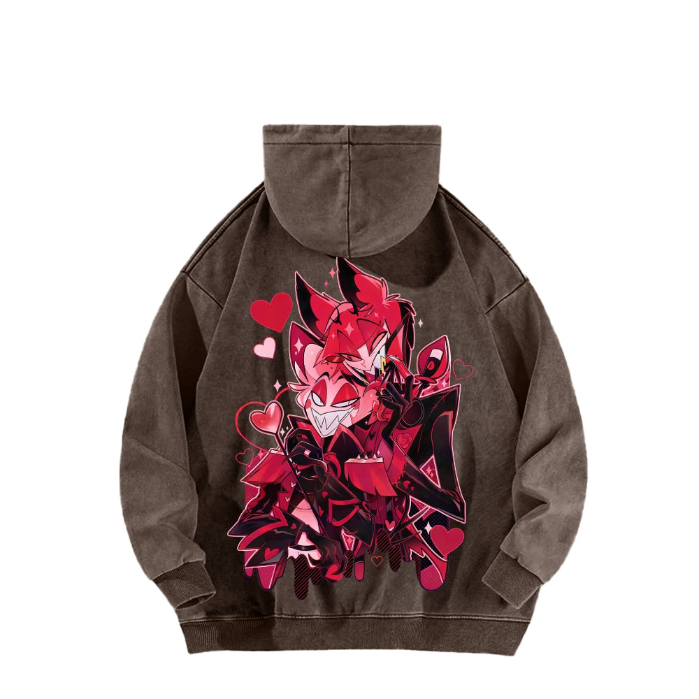 Hazbin Hotel Unisex Washed Hoodie 2512013584