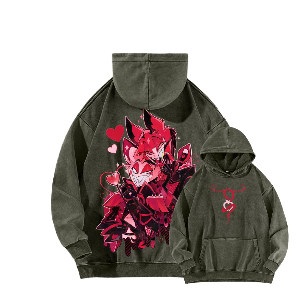 Hazbin Hotel Unisex Washed Hoodie 2512013584
