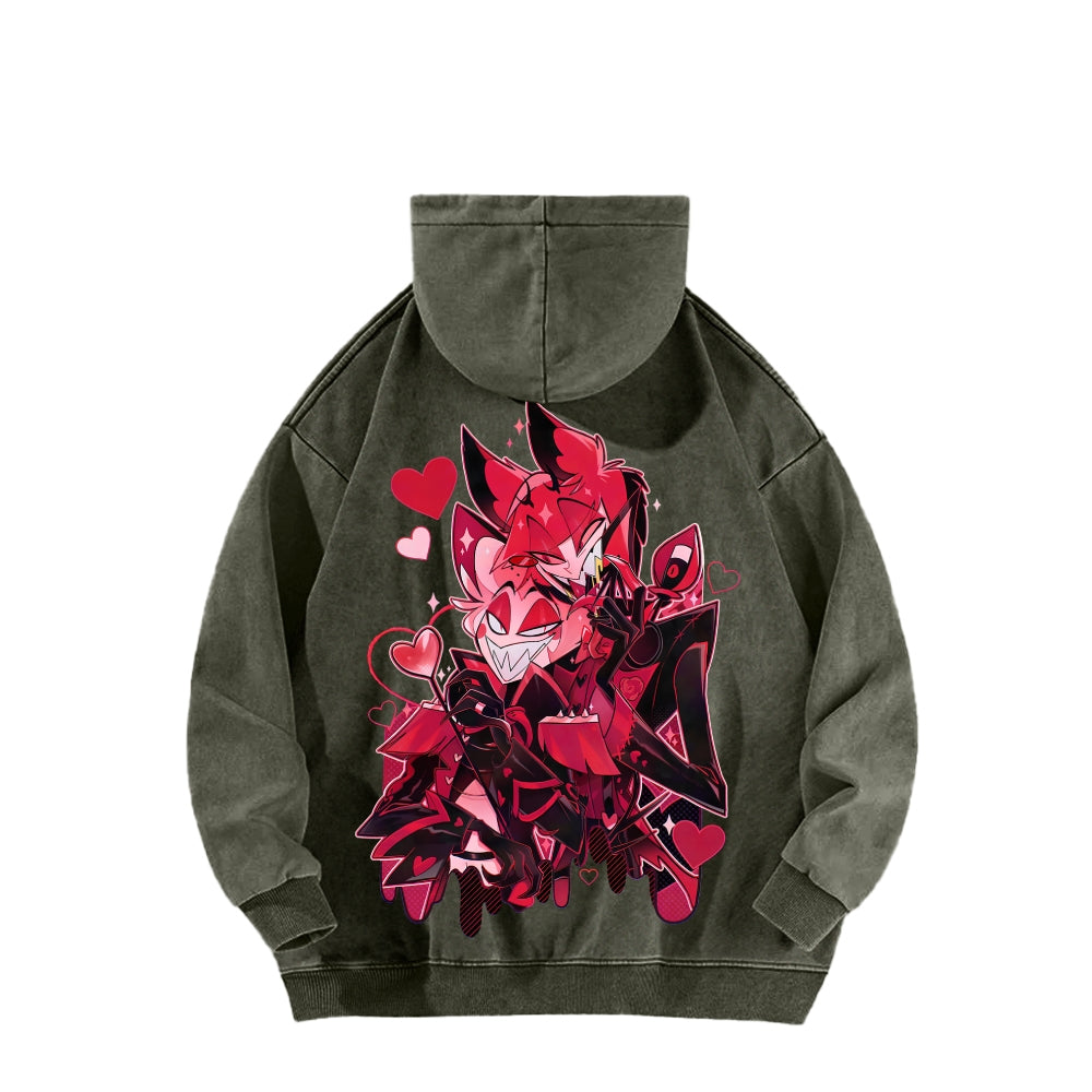 Hazbin Hotel Unisex Washed Hoodie 2512013584