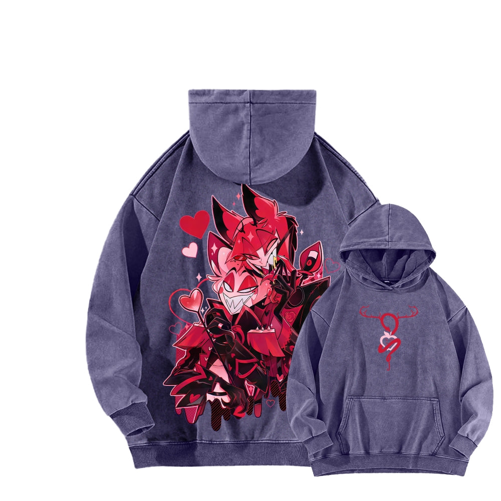 Hazbin Hotel Unisex Washed Hoodie 2512013584