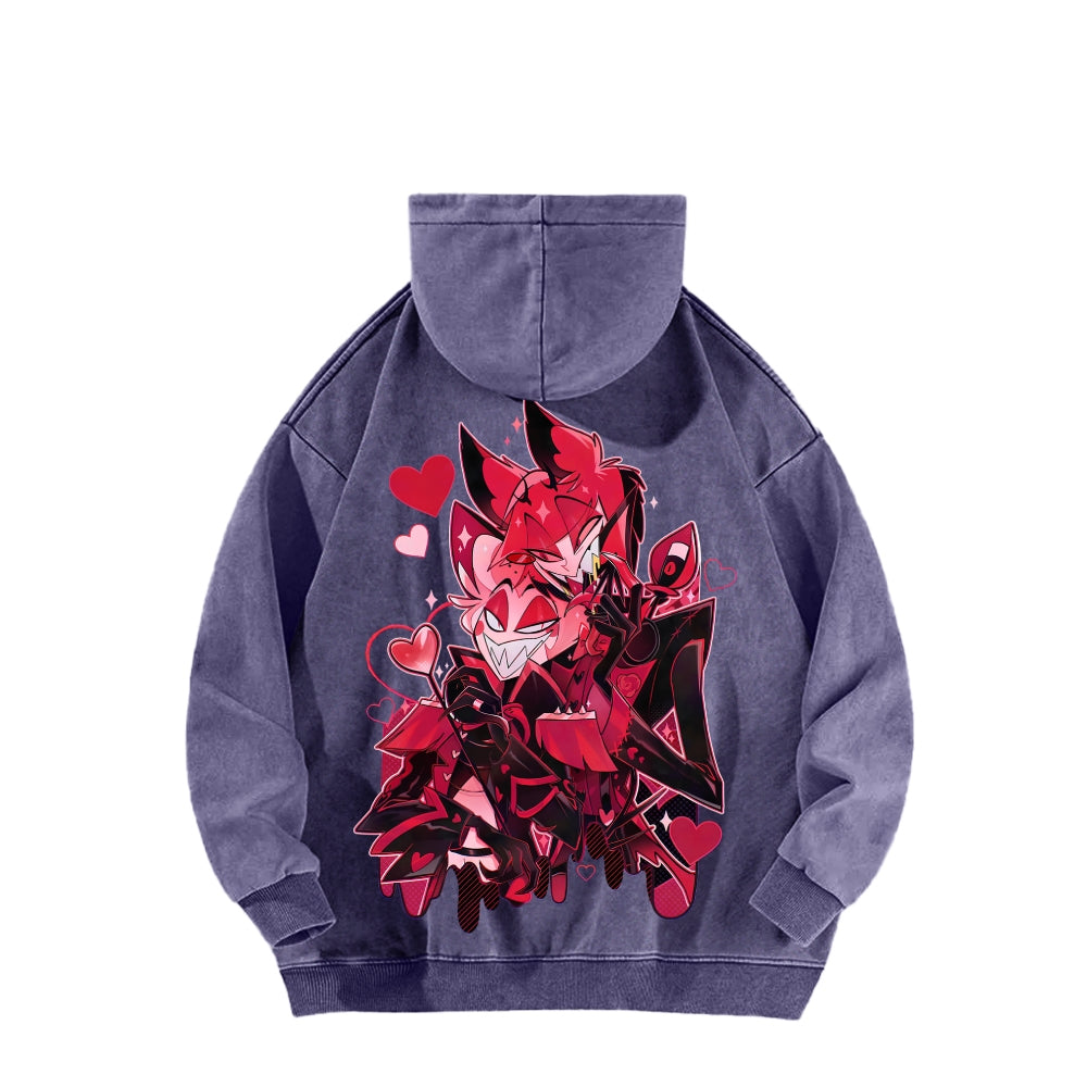 Hazbin Hotel Unisex Washed Hoodie 2512013584