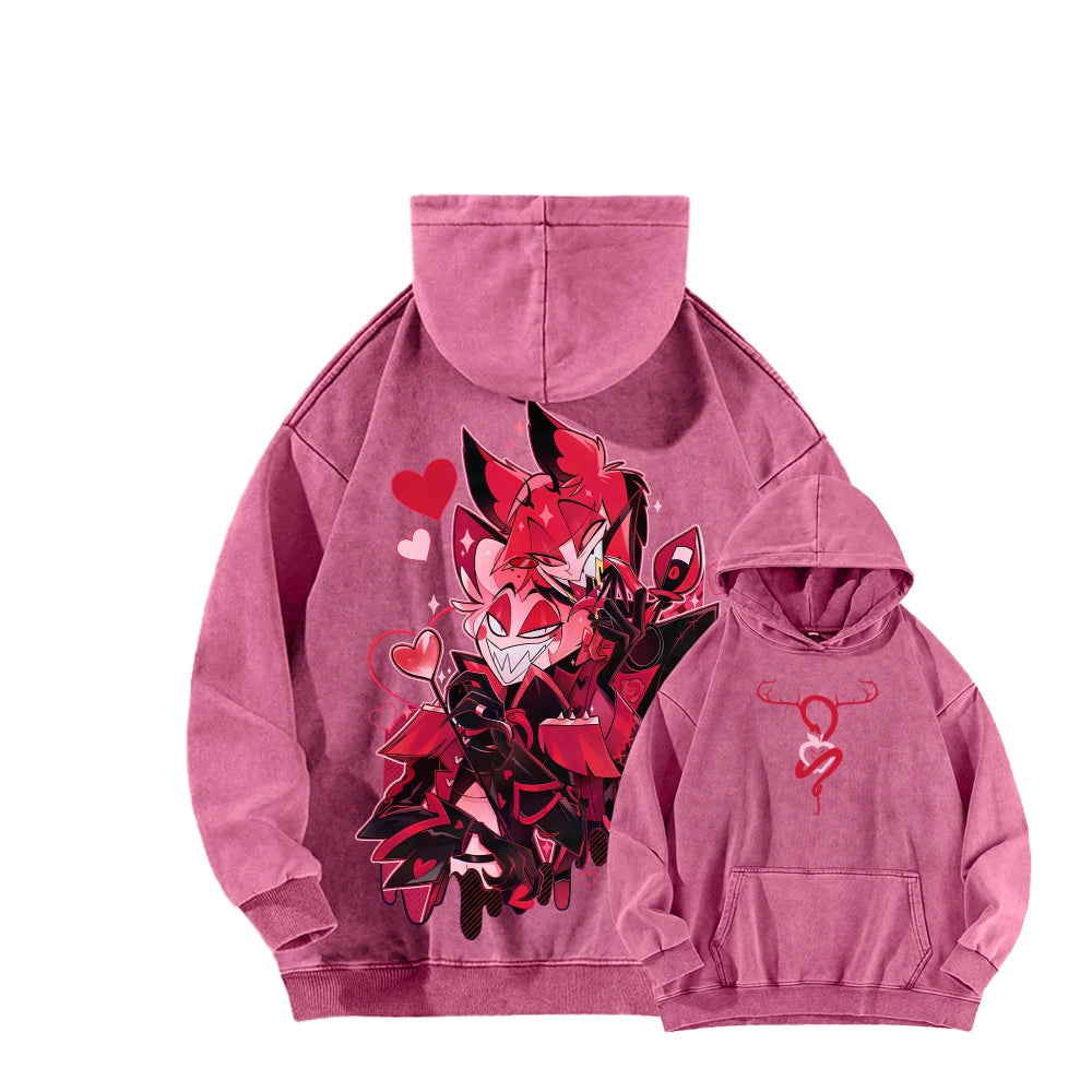 Hazbin Hotel Unisex Washed Hoodie 2512013584