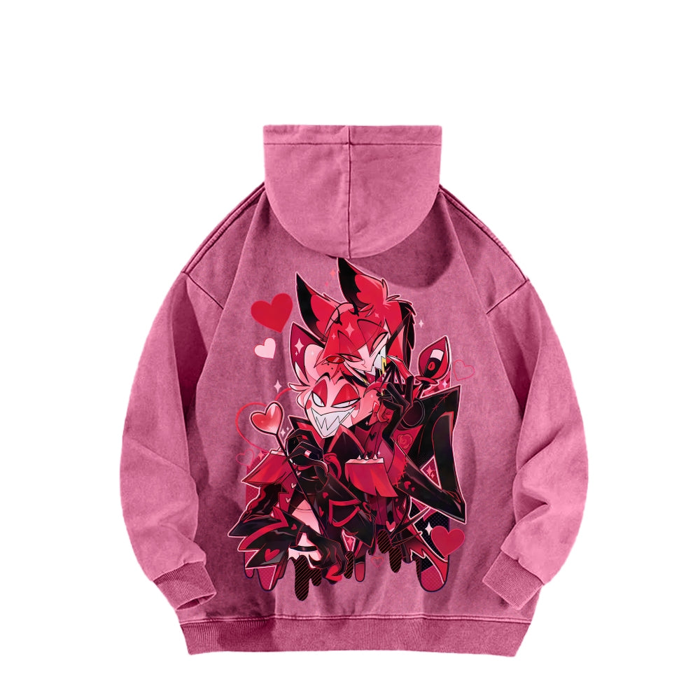 Hazbin Hotel Unisex Washed Hoodie 2512013584