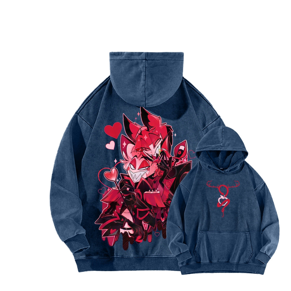 Hazbin Hotel Unisex Washed Hoodie 2512013584