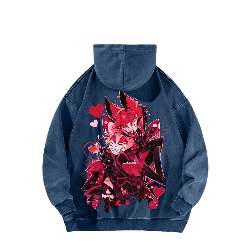 Hazbin Hotel Unisex Washed Hoodie 2512013584
