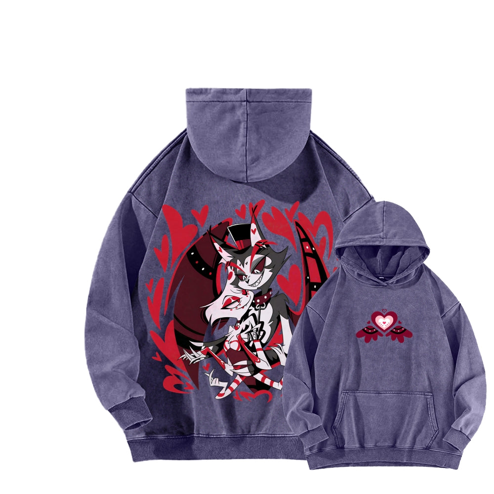 Hazbin Hotel Unisex Washed Hoodie 2512020741