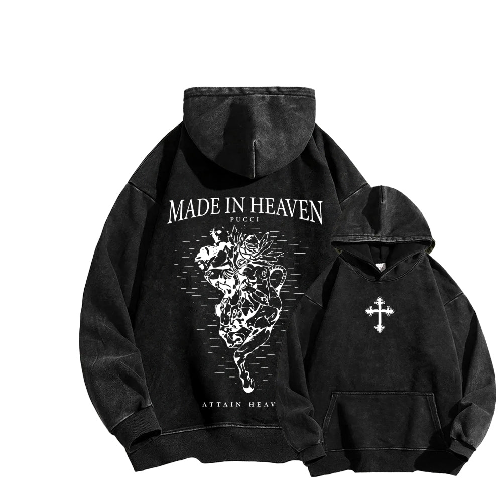 JOJO Pucci Unisex Washed Hoodie 2512021289
